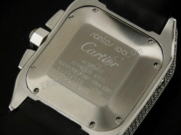 Cartier Santos 100 Chronograph Diamonds Swiss Replica Watch
