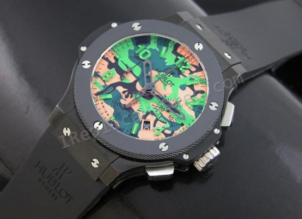 Hublot Commando Bang Green Camouflage Limited Edition Swiss Replica Watch - Click Image to Close