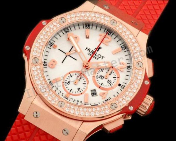 Hublot Valentine Big Bang Diamonds Chronograph Swiss Replica Watch - Click Image to Close