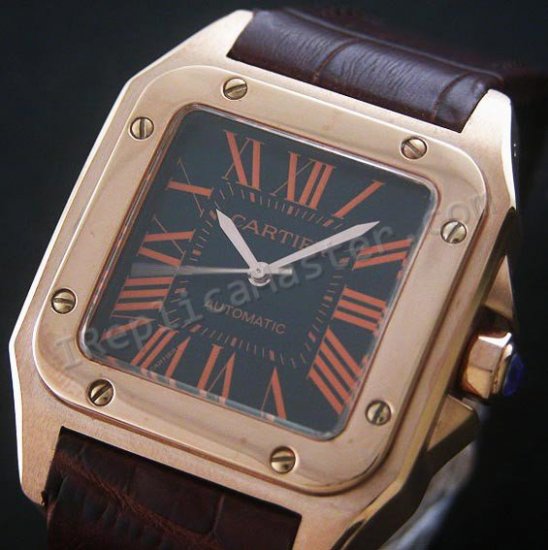 Cartier Santos 100. Mens Schweizer Replik Uhr