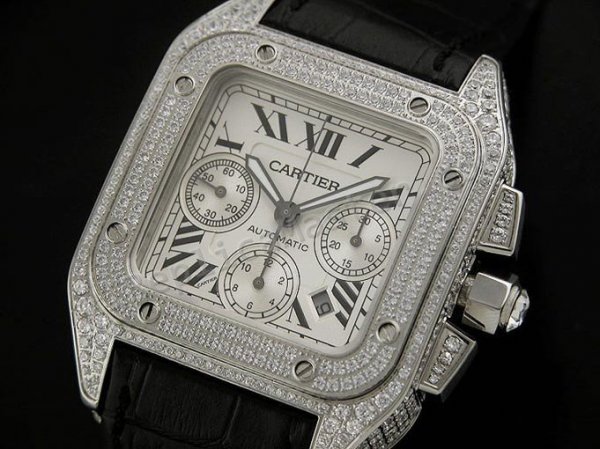 Cartier Santos 100 diamantes cronógrafo suizo réplica Reloj Suizo Réplica