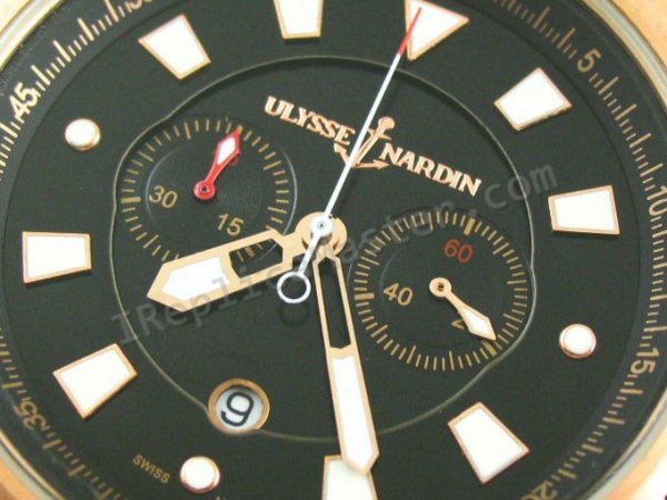 Ediciones limitadas Ulysse Nardin Maxi Sello Azul Marino Cronógr Réplica Reloj