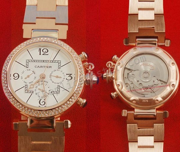 Pasha de Cartier Diamantes Datograph Réplica Reloj