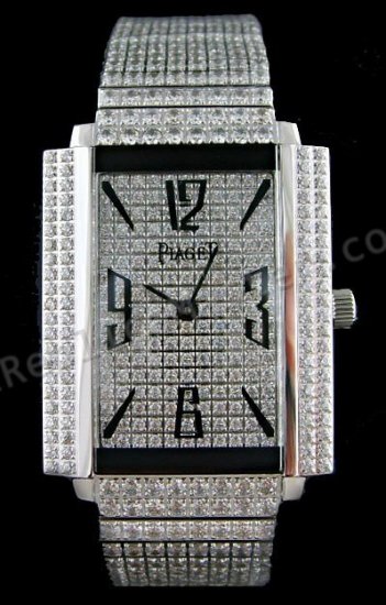 Piaget Negro Ate 1967 Ver todos los diamantes Reloj Suizo Réplica