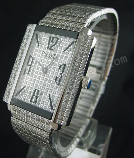 Piaget Negro Ate 1967 Ver todos los diamantes Reloj Suizo Réplica