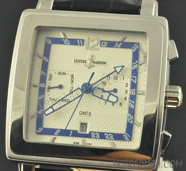 Ulysse Nardin Quadrato Dual Time GMT Watch Datograph Réplique Montre