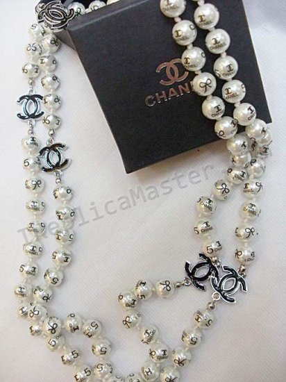 Chanel Black Real collier de perles Réplique