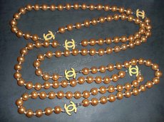 Chanel Gold Pearl Necklace Replica
