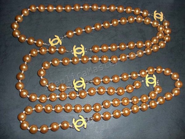 Ouro Chanel Pearl Necklace Réplica