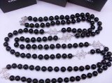 Chanel Black Diamond Pearl Necklace Réplica