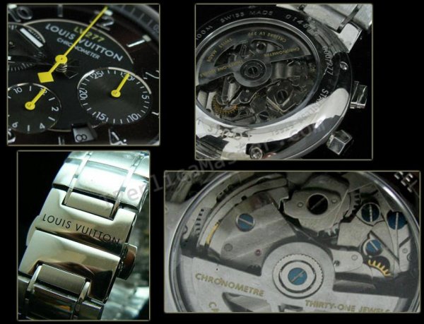 Louis Vuitton Chronograph Tambour Suíço Réplica Relógio