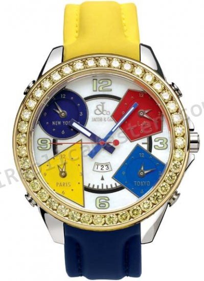 Jacob & Co Five Time Zone Full Size Replica Watch - Click Image to Close