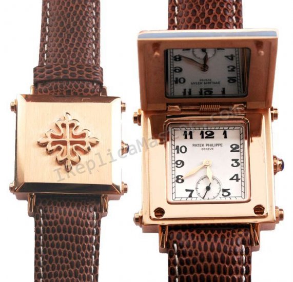 Patek Philippe de apertura frontal Cubierta Réplica Reloj - Haga click en la imagen para cerrar