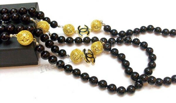 Chanel noir collier de perles Réplique - Cliquez sur l'image pour la fermer
