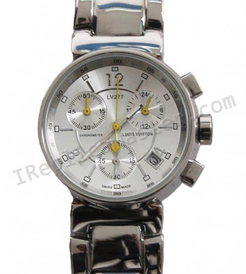 Louis Vuitton Tambour Quartz Chronograph Replik Uhr - zum Schließen ins Bild klicken