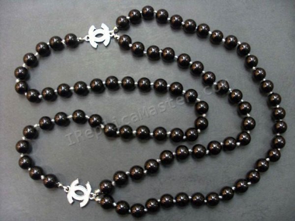 Chanel Black Pearl Necklace Replica - Click Image to Close