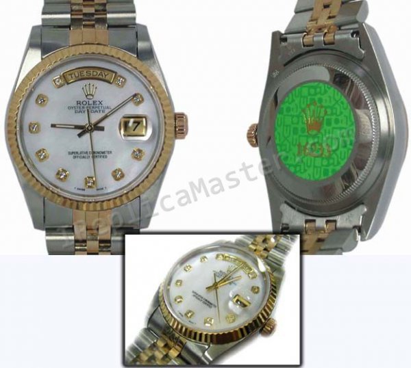 Rolex Oyster Día Perpetuo-Date Reloj Suizo Réplica - Haga click en la imagen para cerrar