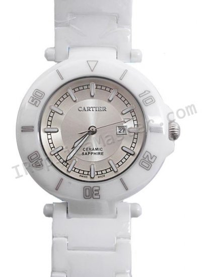 Cartier Pasha Data Real Ceramic Case And Braclet, small size Replica Watch - Click Image to Close