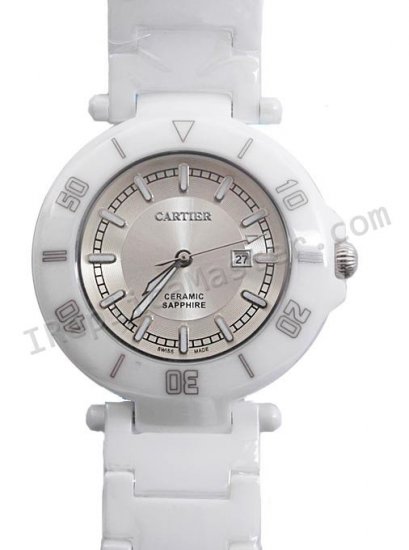 Cartier Pasha datos reales de cerámica de caso y braclet, tamaño Réplica Reloj - Haga click en la imagen para cerrar