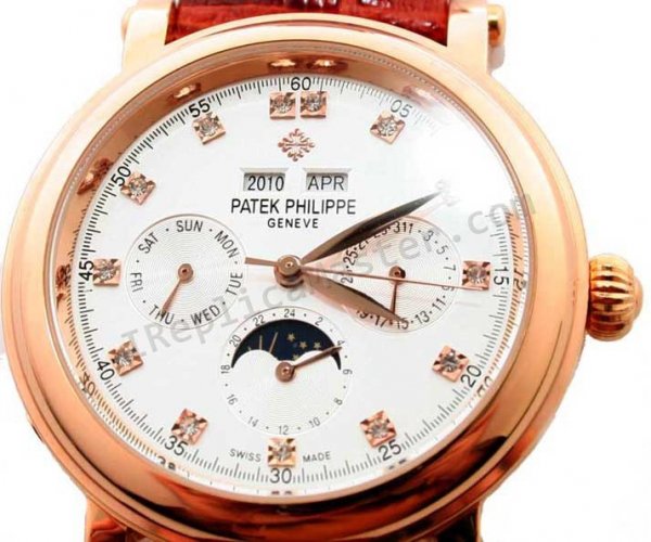 Patek Philippe Perpetual Calendar Diamonds Replica Watch