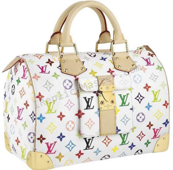 Louis Vuitton монограммы Холст Multicolor Speedy 30 Белый M92643