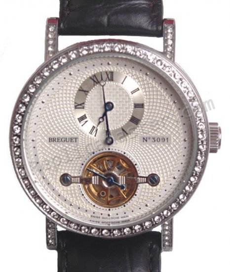 Breguet Tourbillon ore piccole a mano Diamanti Replica Orologio