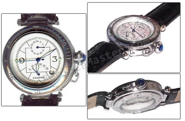 Réserve de Marche Cartier Pasha Watch Fuseau Double Réplique Montre - Cliquez sur l'image pour la fermer