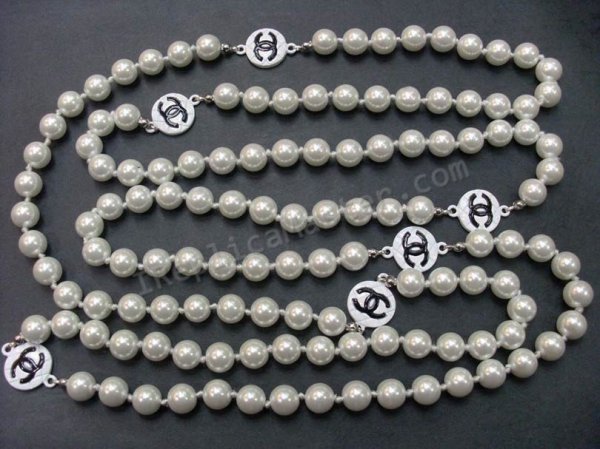 Chanel White Pearl Necklace Replica - Click Image to Close