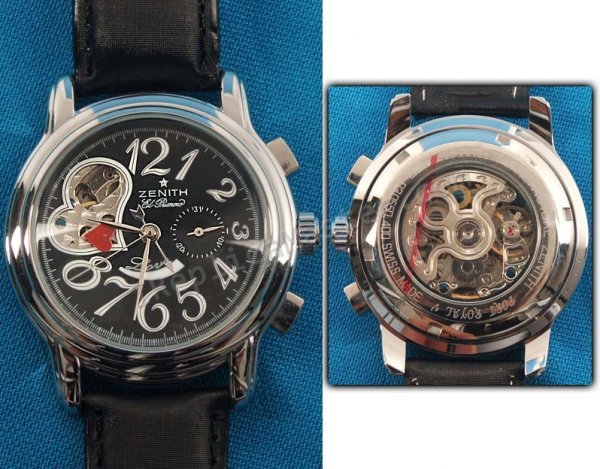 Estrella Zenith El Primero Corazón Abierto Acero Réplica Reloj - Haga click en la imagen para cerrar