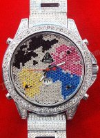 ジェイコブ＆カンパニー5タイムゾーンは、世界はあなたの、ダイヤモンド鋼Bracletレプリカ時計です