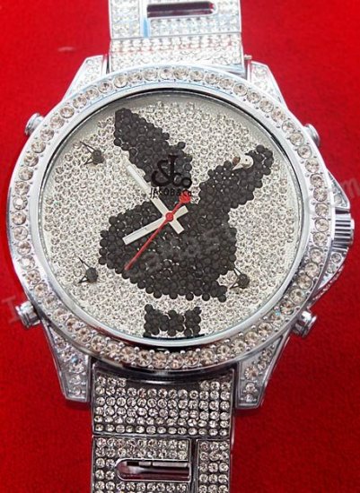 Jacob & Co Five Time Zone Full Size Playmate, Diamonds Replica Watch - Click Image to Close