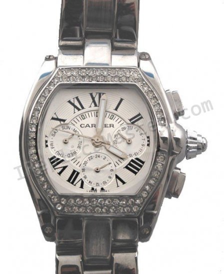 Cartier Roadster Calendar Diamonds Replica Watch - Click Image to Close