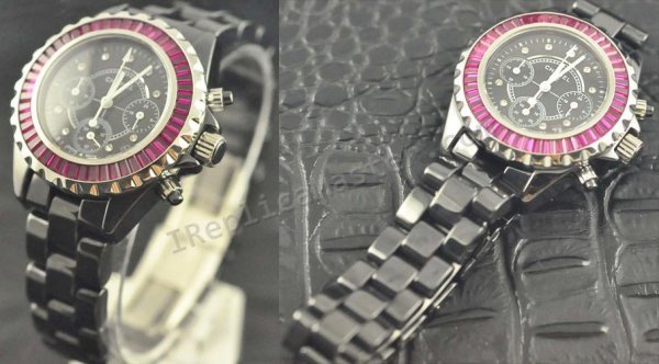 Chanel J12 Chronographe Diamants, Real boîtier en céramique; bra Réplique Montre