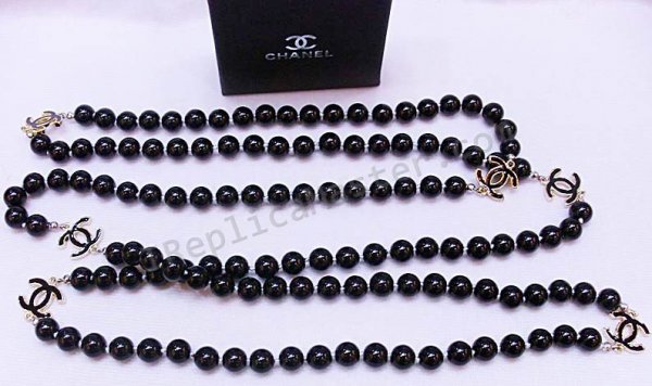 Chanel Black Pearl Necklace Replica