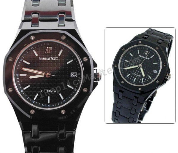 Audemars Piguet Royal Oak Real Ceramic Case And Braclet Replica Watch - Click Image to Close