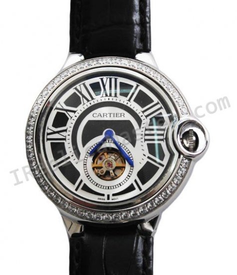 Cartier Balloon Bleu de Cartier Tourbillon Diamonds Replica Watch - Click Image to Close