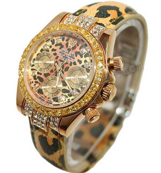 Rolex Daytona Cosmograph Leopard, mittelgroß Replik Uhr - zum Schließen ins Bild klicken