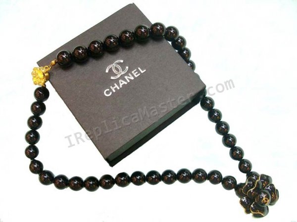 Chanel Negro collar de perlas Réplica