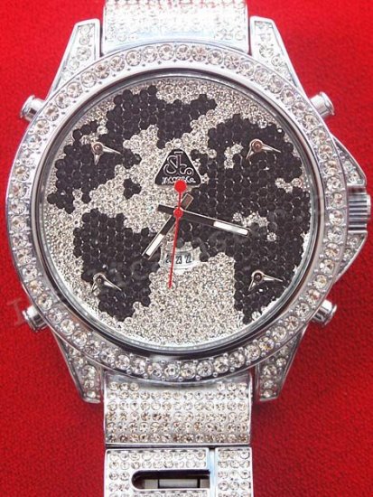 Jacob & Co fünf Zeitzonen The World Is Yours, Diamanten Armband Replik Uhr - zum Schließen ins Bild klicken