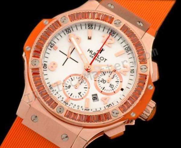 Hublot Big Bang "Orange Carat Diamantes Cronógrafo réplica suiza - Haga click en la imagen para cerrar