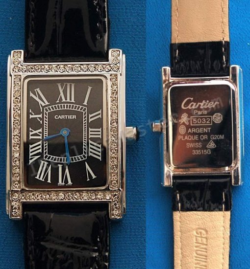 Tank Américaine Moyen Cartier Watch Diamonds Réplique Montre - Cliquez sur l'image pour la fermer