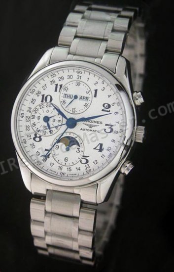 Longines Master Collection Moonphase Chronograph. Swiss Watch ре - закрыть