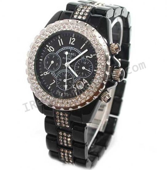Chanel J12 Armband Diamond Replik Uhr - zum Schließen ins Bild klicken
