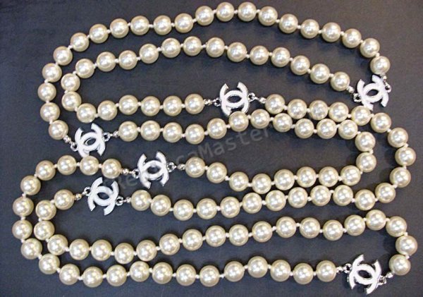 Chanel White Pearl Necklace Replica