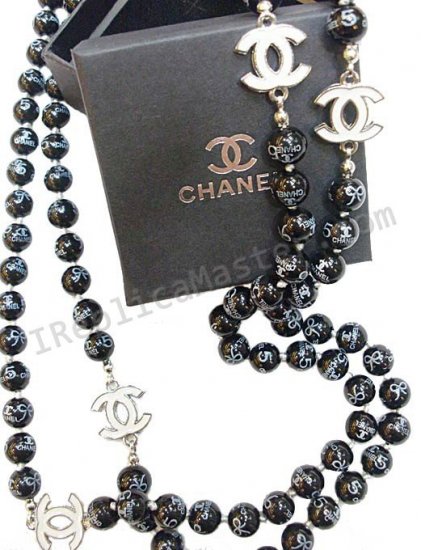 Chanel Black Real Pearl Necklace Replica - Click Image to Close