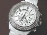 Chanel J12 Chronograph Diamonds, Real Ceramic Case And Braclet Replica Watch