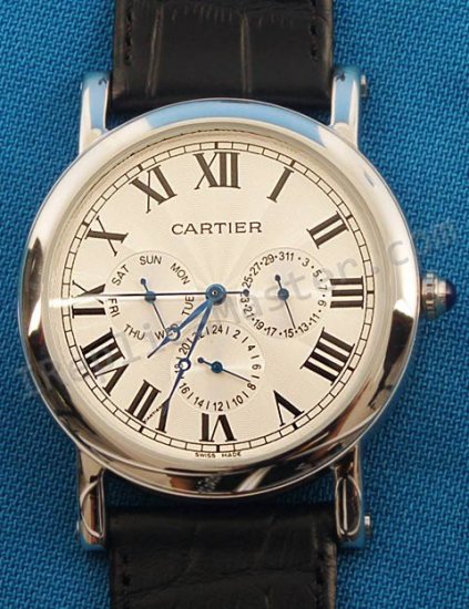 Cartier Ronde Louis Datograph Replik Uhr - zum Schließen ins Bild klicken