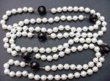 Chanel White / Black Pearl Necklace Replik