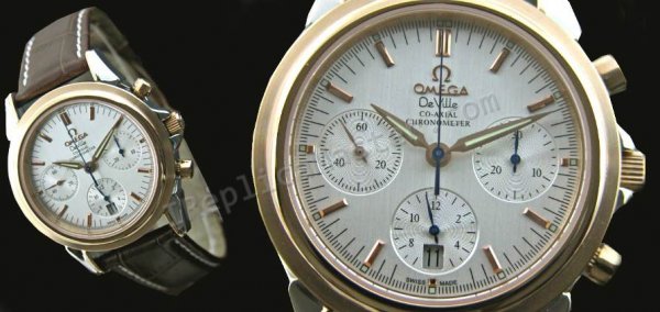 Omega De Ville Chronograph Swiss Replica Watch - Click Image to Close