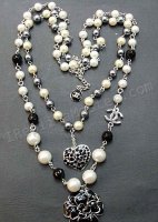 Chanel White Diamond Pearl Necklace Replik